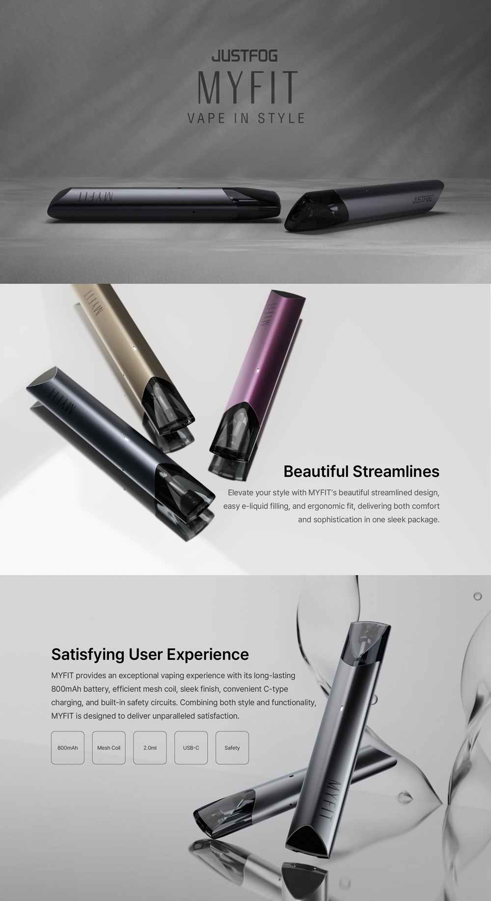 Justfog Myfit Pod Kit 800mAh 6
